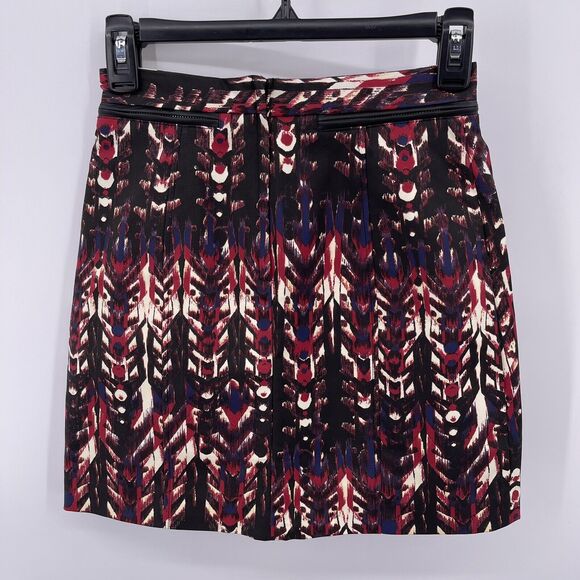 H&M Sz 2 Mini Skirt A Line Abstract Design Summer Casual Cotton Stretch - Picture 3 of 5
